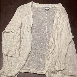 Elegant Cream Open-Front Cardigan